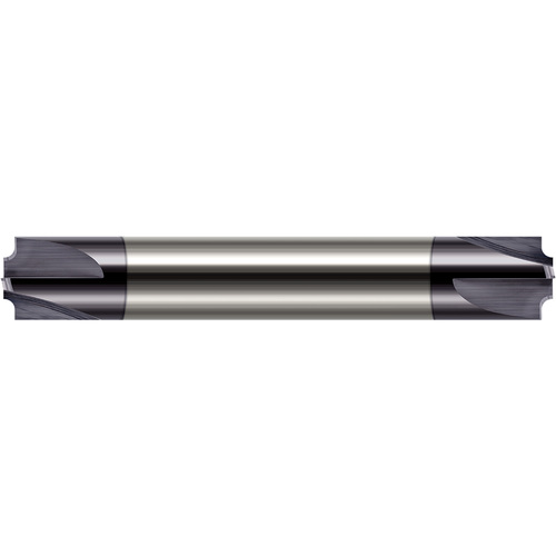 Corner Rounding End Mills - 0.2500″ (1/4″) Radius × 0.1070″ Pilot Diameter Carbide 5° Flare Corner Rounding End Mill DE, 4 Flutes, AlTiN Coated