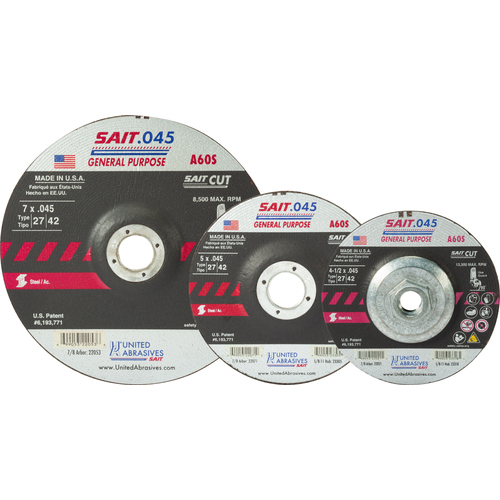 5″ × 0.045″ × 7/8″ - Aluminum Oxide - Depressed Center Wheel