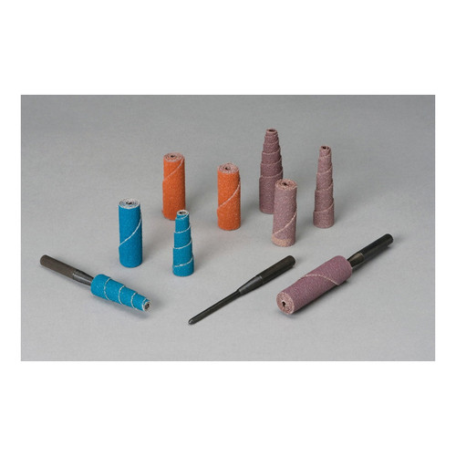 ‎Standard Abrasives 7100085871 Full Tapered Cartridge Roll, 1/2 in Dia × 1-1/2 in OAL, 1/8 in Dia Pilot Hole, 80 Grit, Aluminum Oxide Abrasive